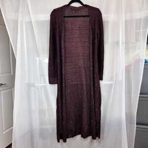 White House Black Market longline dequin spakly cardigan XS witchy fairy